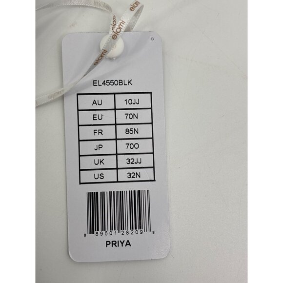 Elomi Priya Plunge Underwire Bra Black Size 32N NEW - Picture 6 of 7